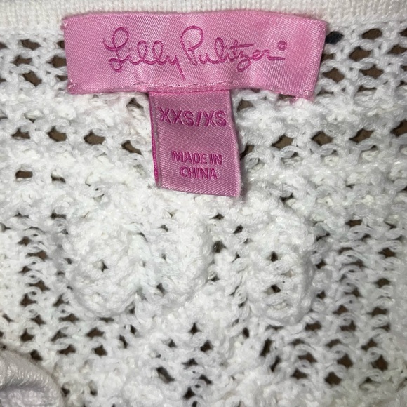 Lilly Pulitzer 'Sterling' Sweater Crochet Poncho Pullover Swim Cover Up XXS/XS - Picture 7 of 12